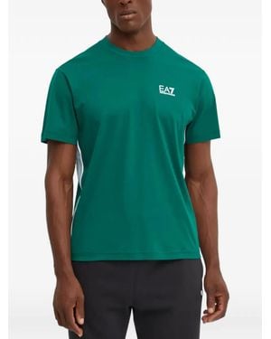 EA7 Logo-Print T-Shirt - Green