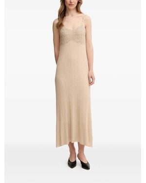 INTROPIA Vestido Midi Con Apliques Y Tiras - Neutro