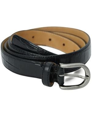 mfpen Crocodile Leather Belt - Black
