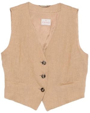 Marella Veston Boutonné À Col V - Neutre