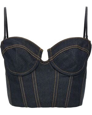 Zimmermann 'Crush Denim Corset' Top - Blue