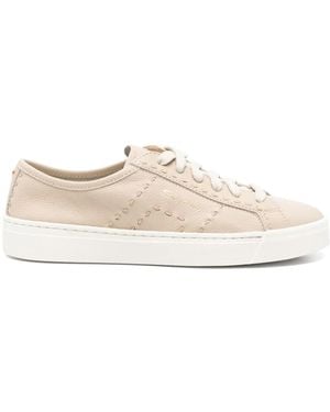 Santoni Leather Sneakers - White
