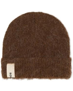 ROUGH Gorro FUZZY con parche del logo - Marrón