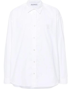 Acne Studios Overhemd Met Geborduurd Logo - Wit