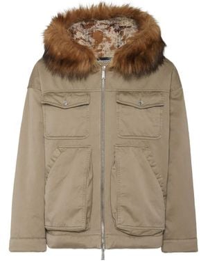 DSquared² Jack Met Afwerking Van Imitatiebont En Capuchon - Bruin