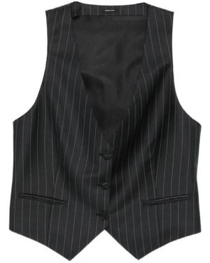 Tom Ford Pinstripe-Pattern Waistcoat - Black