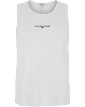 Maison Kitsuné Logo Print Vest - White