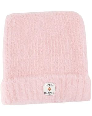CASABLANCA Logo-Patch Beanie - Pink