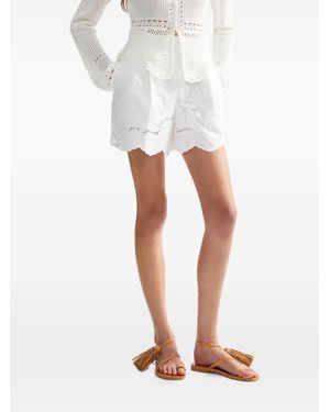 Erdem Short À Fleurs Et Découpes - White