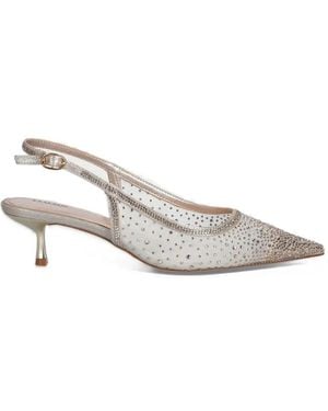 Dune Cirelle Crystal-Embellished Mesh Court Shoes - White