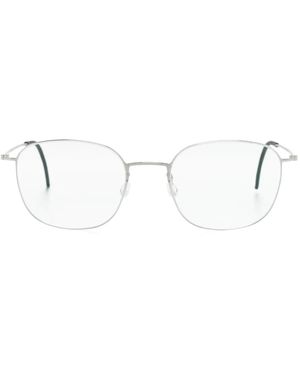 Lindberg 5541 ラウンド眼鏡フレーム - メタリック