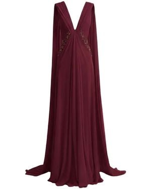 Gemy Maalouf Robe À Manches Cape - Purple