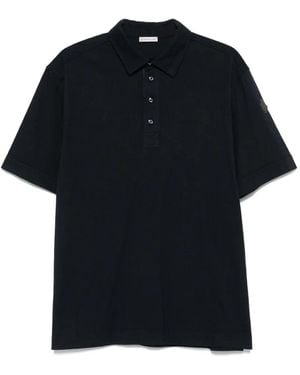 Moncler Logo-Patch Polo Shirt - Black