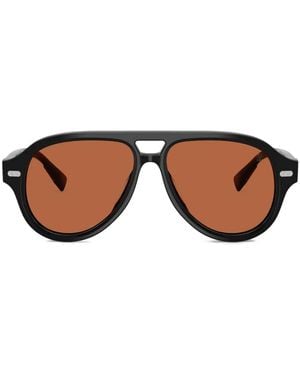 Brunello Cucinelli Pilot-Frame Sunglasses - Brown