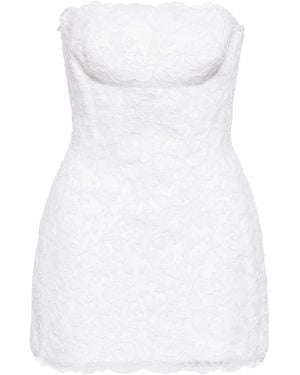 Ermanno Scervino Strapless Lace Minidress - White