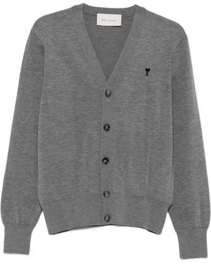 Ami Paris Cardigan Mit Ami De Coeur-Motiv - Grau