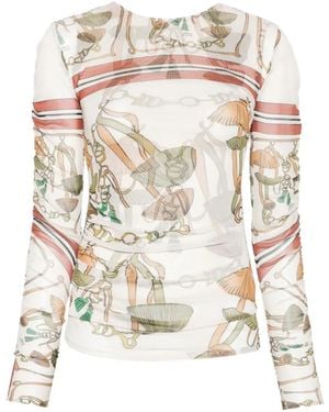 Dorothee Schumacher Wild Funghi Mesh T-Shirt - White