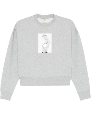 Calvin Klein Photographic-Print Cotton Sweatshirt - White