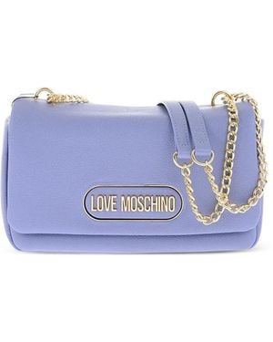Moschino Logo-Plaque Shoulder Bag - Blue