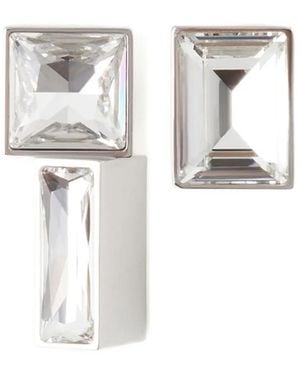 Lanvin Crystal-Embellished Bar Earrings - White
