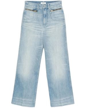 Sandro High-Waisted Straight-Leg Jeans - Blue