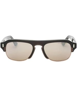 Cutler and Gross Geometric-Frame Sunglasses - Black