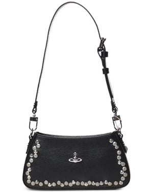 Vivienne Westwood Orb-Plaque Stud-Embellished Shoulder Bag - White