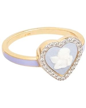Cameo & Beyond Sparkling Cherub Ring - White