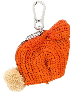 Loewe Bunny Raffia Bag Charm - Orange