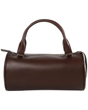 The Row Edith Cylindrical Leather Tote Bag - Brown