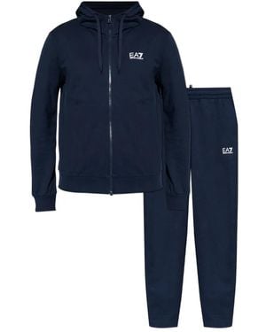 EA7 Hooded Zip-Up Tracksuit - Blue