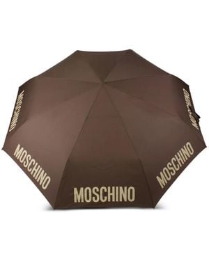 Moschino Logo-Print Umbrella - Brown