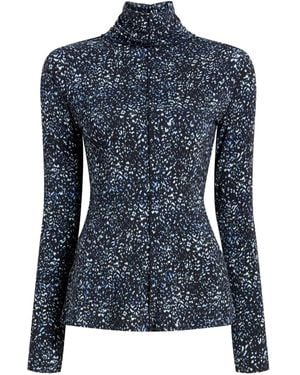 Proenza Schouler Audrey Speckled Turtleneck Top - Blue