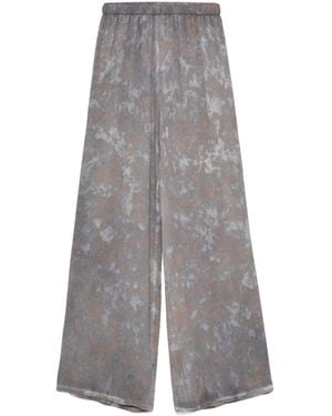 Avant Toi Textured Palazzo Trousers - Grey