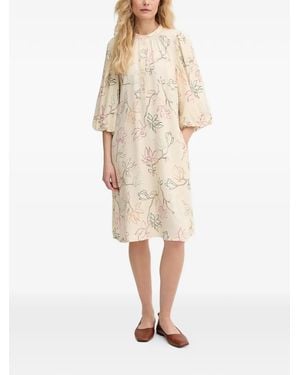 Mos Mosh Floral Midi Dress - Natural