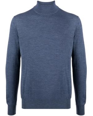 Luciano Barbera Roll-Neck Wool Jumper - Blue
