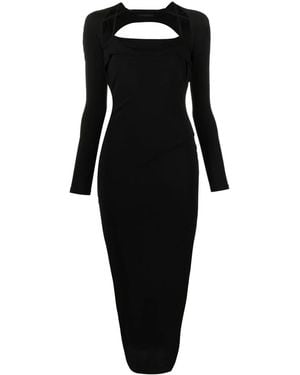 Helmut Lang Backless Long-Sleeved Maxi Dress - Black