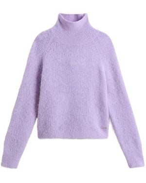 Woolrich Jersey Con Cuello Alto - Morado
