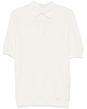 Bompard Buttoned Short-Sleeve Polo Shirt - White