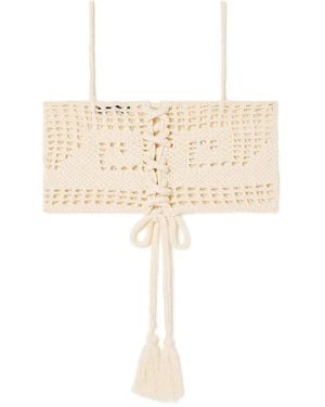 Alanui Where The Waves Begins Crochet Tassel-Detail Top - Natural