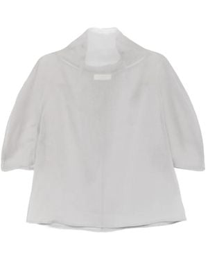 Amomento Tie-Neck Blouse - Gray