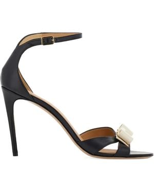 Ferragamo 90 Mm Vara Sandalen Met Strik - Wit