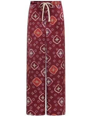 The Upside Miri Kato Wide-Leg Silk Pants - Red