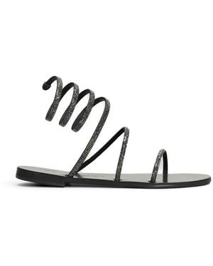 NICOLAS LAINAS Paros Crystal-Embellished Spiral Sandals - White