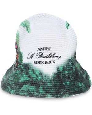 Amiri Eden Rock Crochet Bucket Hat - Green