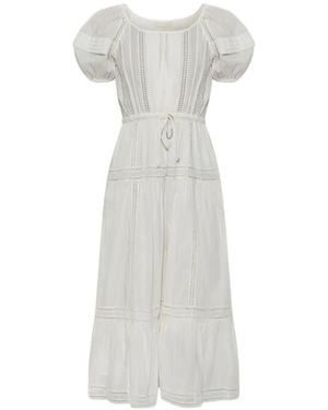 Ulla Johnson Isolde Lace-Trimmed Tiered Midi Dress - White
