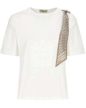 Herno スカーフディテール Tシャツ - ホワイト