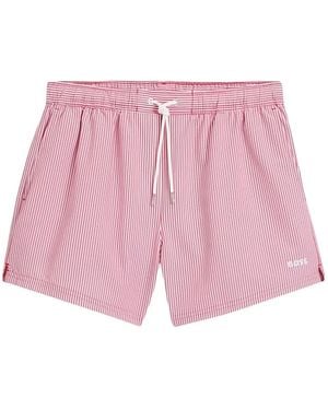 BOSS Velvetfish Striped Swim Shorts - Pink