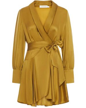Zimmermann Wrap Ruffled Midi Dress - Yellow