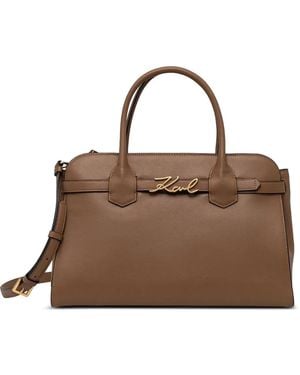 KARL LAGERFELD K/Signature Tote Bag - Brown